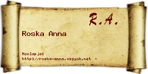 Roska Anna névjegykártya